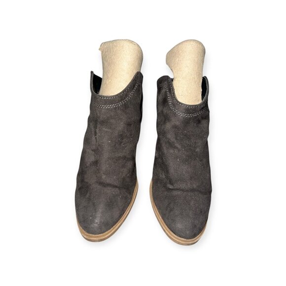 dv by Dolce Vita Suede Mules with 3" Chunky Wooden Heel Sz 6 Womens Grey - Picture 9 of 16